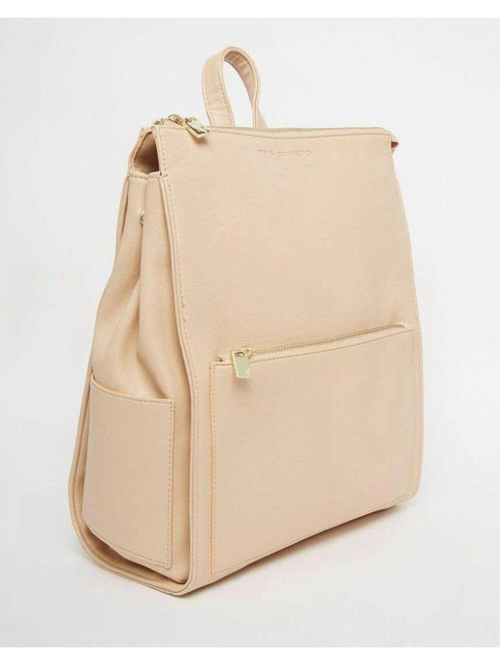 (RB) French Connection Oversize Zip Backpack Blush Pink Faux Gold Hardware